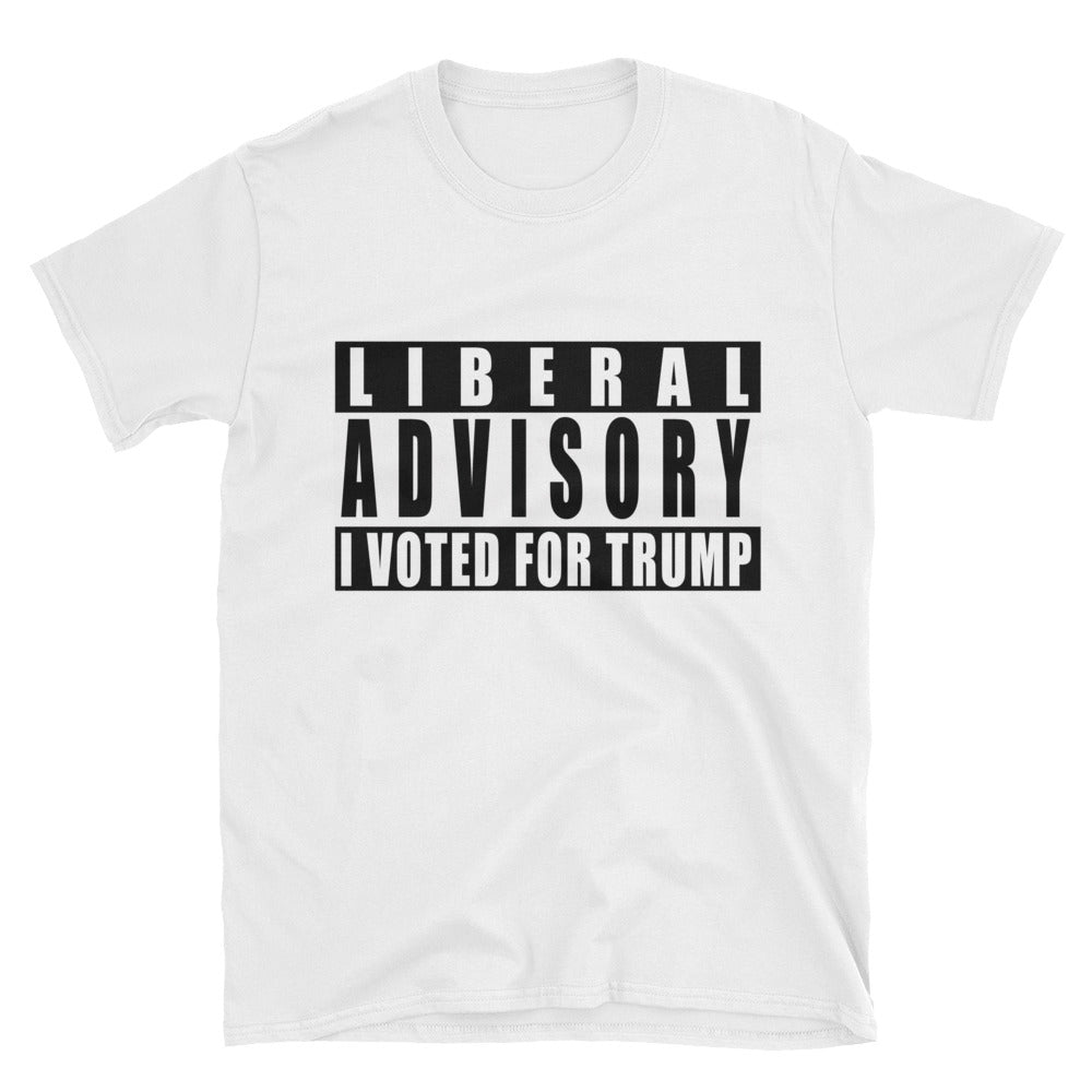 Liberal Advisory I Voted For Donald Trump Short-Sleeve Mens T Shirt - Miss Deplorable