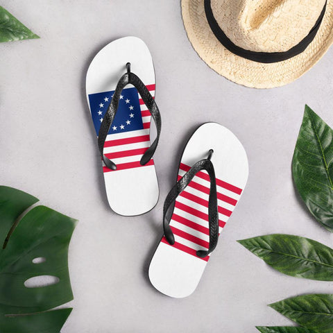 Betsy Ross Flag American Flag Flip-Flops - Trump Save America Store 2024