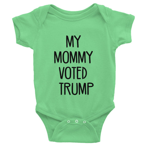 My Mommy Voted Trump Infant short Donald Trump sleeve one-piece - Miss Deplorable