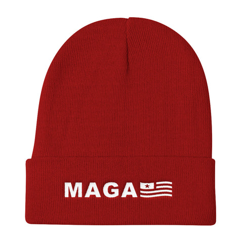 Make America Great Again MAGA USA Flag Knit Beanie Hat - Miss Deplorable