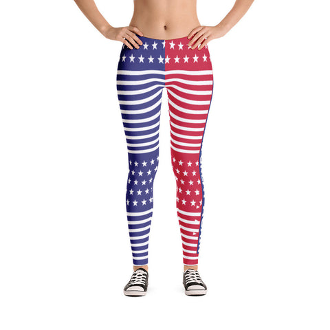 Make America Great Again Leggings Red, White and Blue - Miss Deplorable