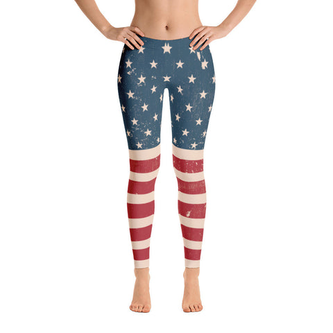 Vintage American Flag USA Leggings - Miss Deplorable