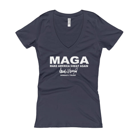 Make America Great Again MAGA Women's V-Neck T-shirt - Miss Deplorable