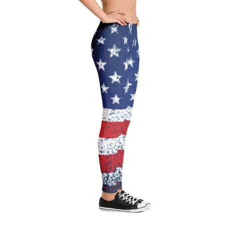 Distressed American Flag Leggings - Miss Deplorable