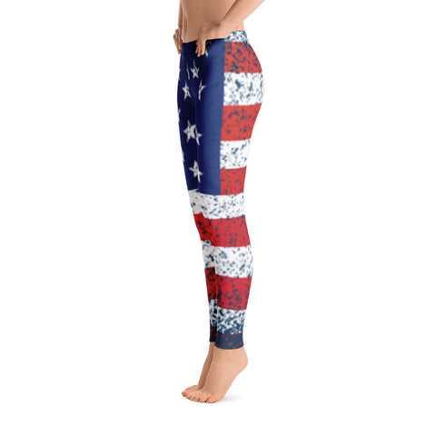 Distressed American Flag Leggings - Miss Deplorable