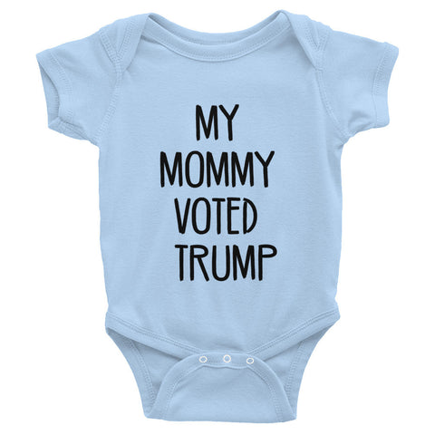 My Mommy Voted Trump Infant short Donald Trump sleeve one-piece - Miss Deplorable
