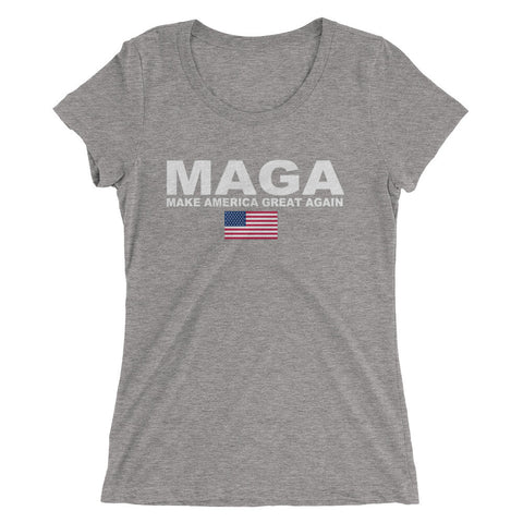 Make America Great Again Worn Effect Ladies' Short Sleeve T-Shirt - Miss Deplorable