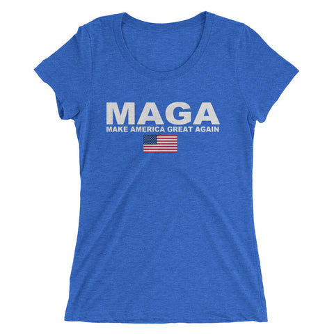 Make America Great Again Worn Effect Ladies' Short Sleeve T-Shirt - Miss Deplorable