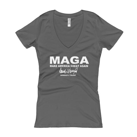 Make America Great Again MAGA Women's V-Neck T-shirt - Miss Deplorable