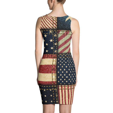 American Flag Jean Stitch Dress - Trump Store 2024