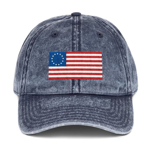 Betsy Ross Flag Vintage Baseball Hat - Trump Save America Store 2024