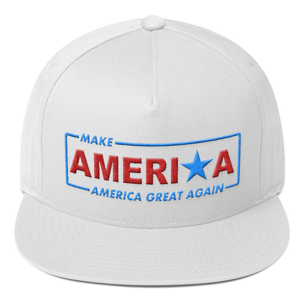 Make America Great Again Flat Bill Cap 3D Puff - Miss Deplorable