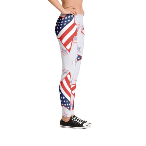 Patriotic American Flags With Stars Leggings - Miss Deplorable