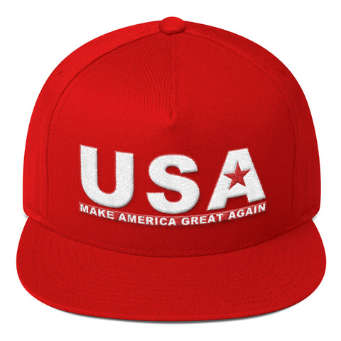 Make America Great Again USA Flat Bill Cap - Miss Deplorable