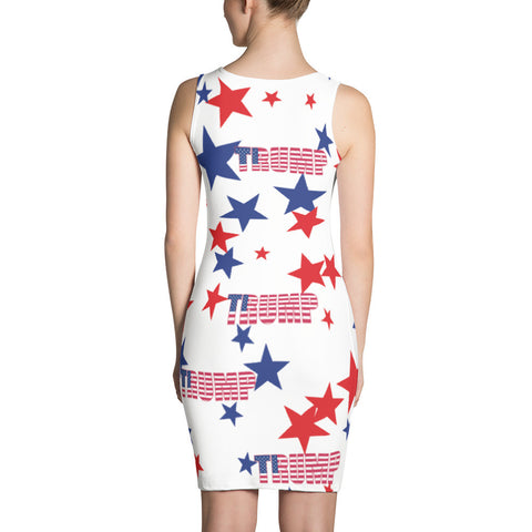 Donald Trump White, Red and Blue Stars Dress - Miss Deplorable