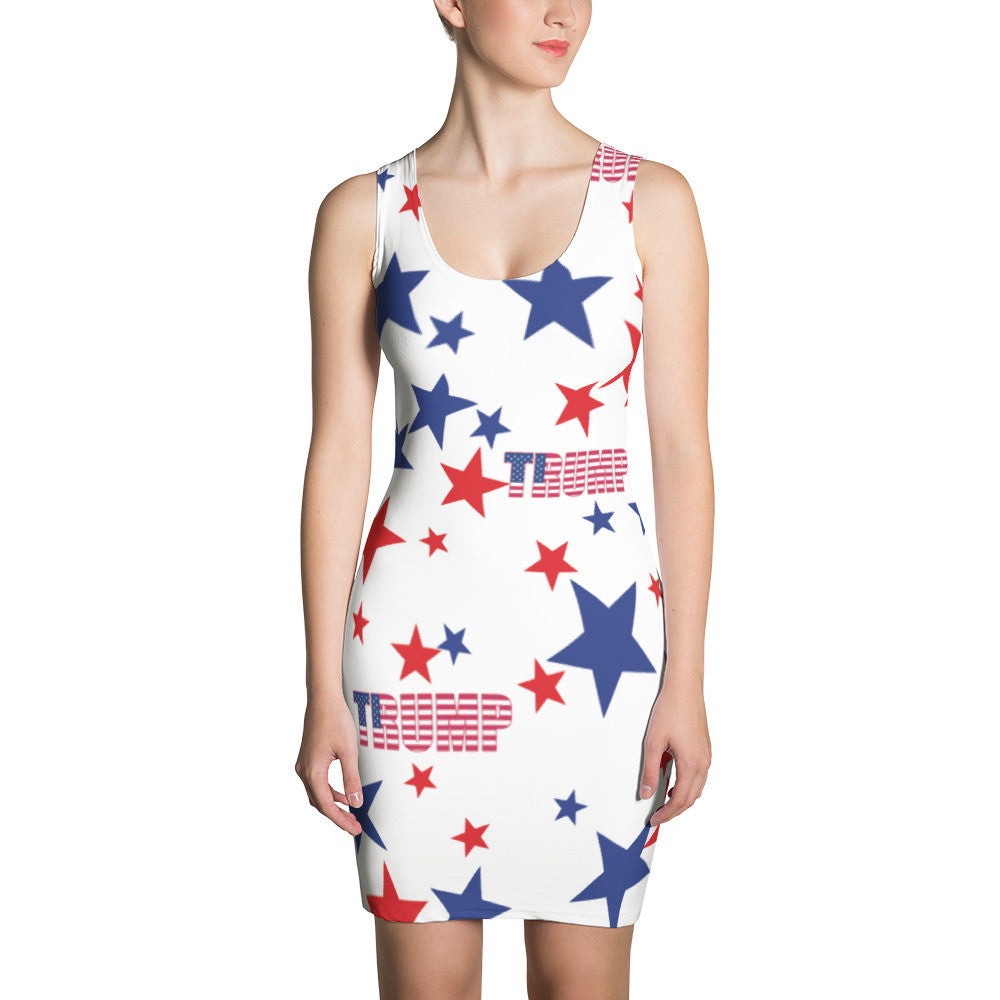 Donald Trump White, Red and Blue Stars Dress - Miss Deplorable