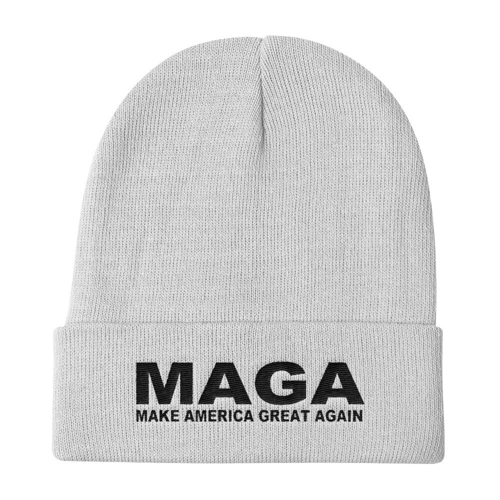 White Make America Great Again "MAGA" Knit Beanie - Miss Deplorable