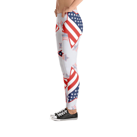 Patriotic American Flags With Stars Leggings - Miss Deplorable