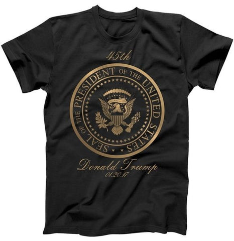 Donald Trump Gold Seal - 45th President Inauguration Day 2017 Mens Tee - Miss Deplorable
