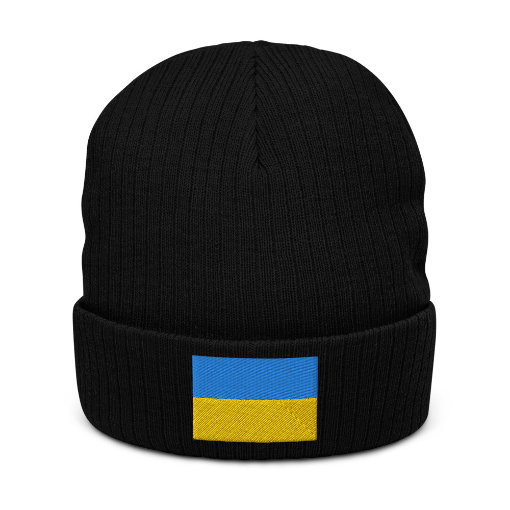 Ukraine Flag Hat Ukrainian Flag Embroidered Cuffed Beanie