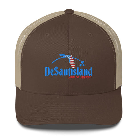 DeSantisland Hat Ron DeSantis Embroidered Trucker Cap