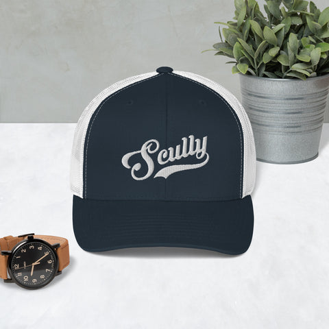 Vin Scully Hat, Tribute Embroidered Vin Scully Trucker Cap