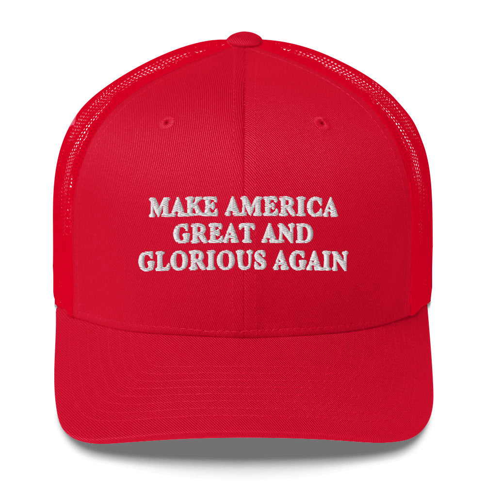 MAGAGA Hat Make America Great And Glorious Again Embroidered Trucker Cap