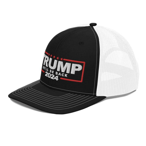 Trump 2024 Hat He'll Be Back Two Tone Trucker Cap - Trump Save America Store 2024