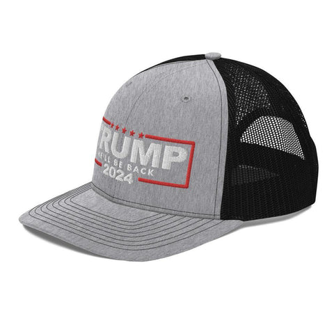 Trump 2024 Hat He'll Be Back Two Tone Trucker Cap - Trump Save America Store 2024