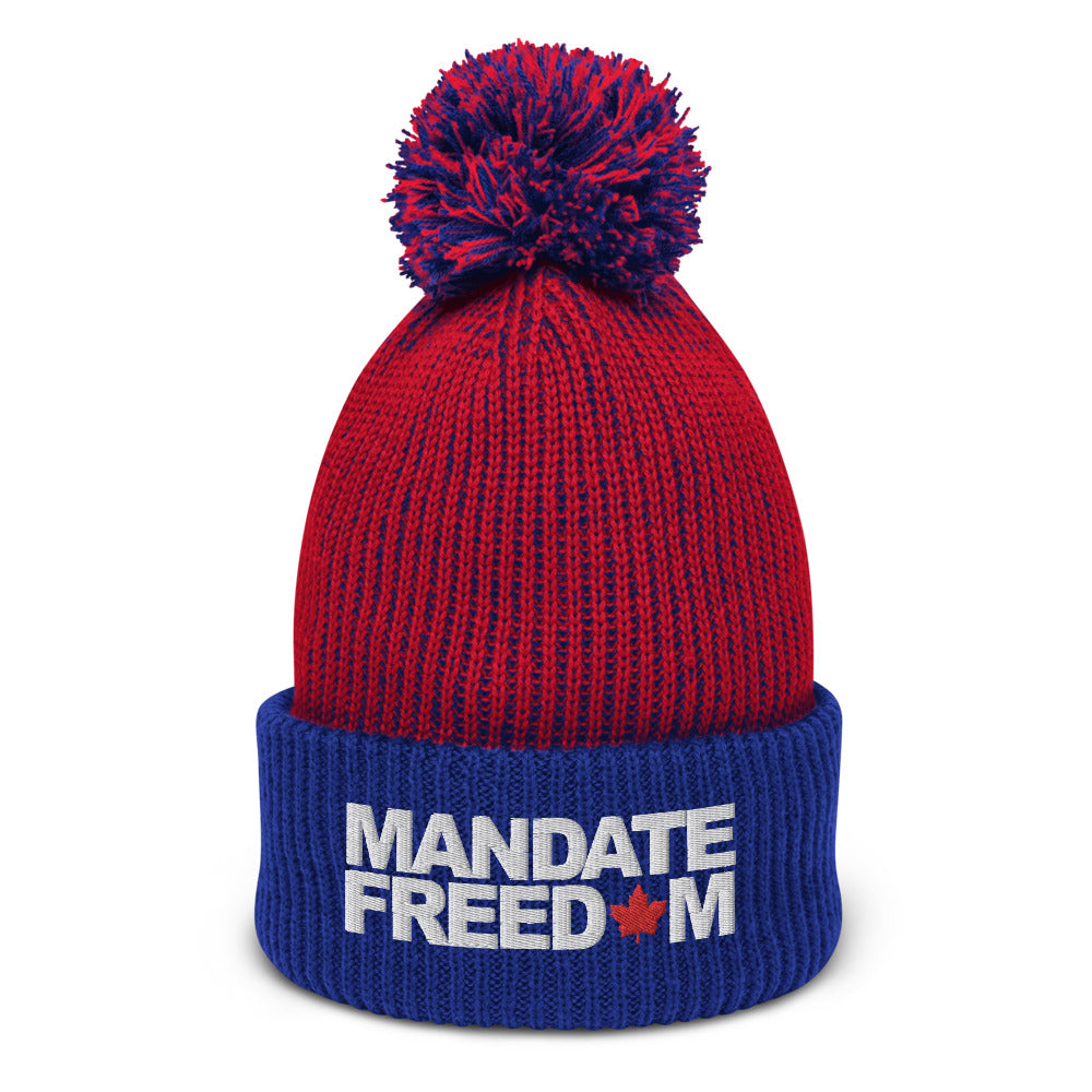 MANDATE FREEDOM Hat,  Freedom Convoy Embroidered Pom-Pom Beanie