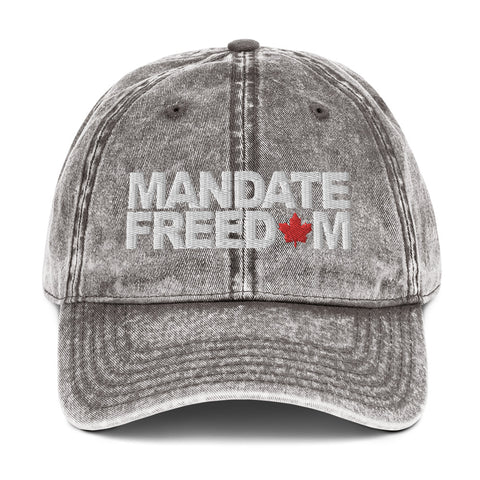 MANDATE FREEDOM Hat,  Freedom Convoy Embroidered Vintage Cotton Twill Cap