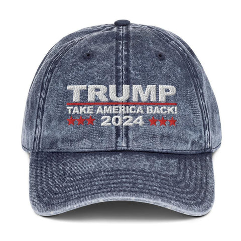 Trump 2024 Take America Back Vintage Cotton Baseball Cap - Trump Save America Store 2024
