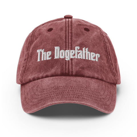Dogecoin Hat "The Dogefather" Vintage Baseball Cap - Trump Save America Store 2024